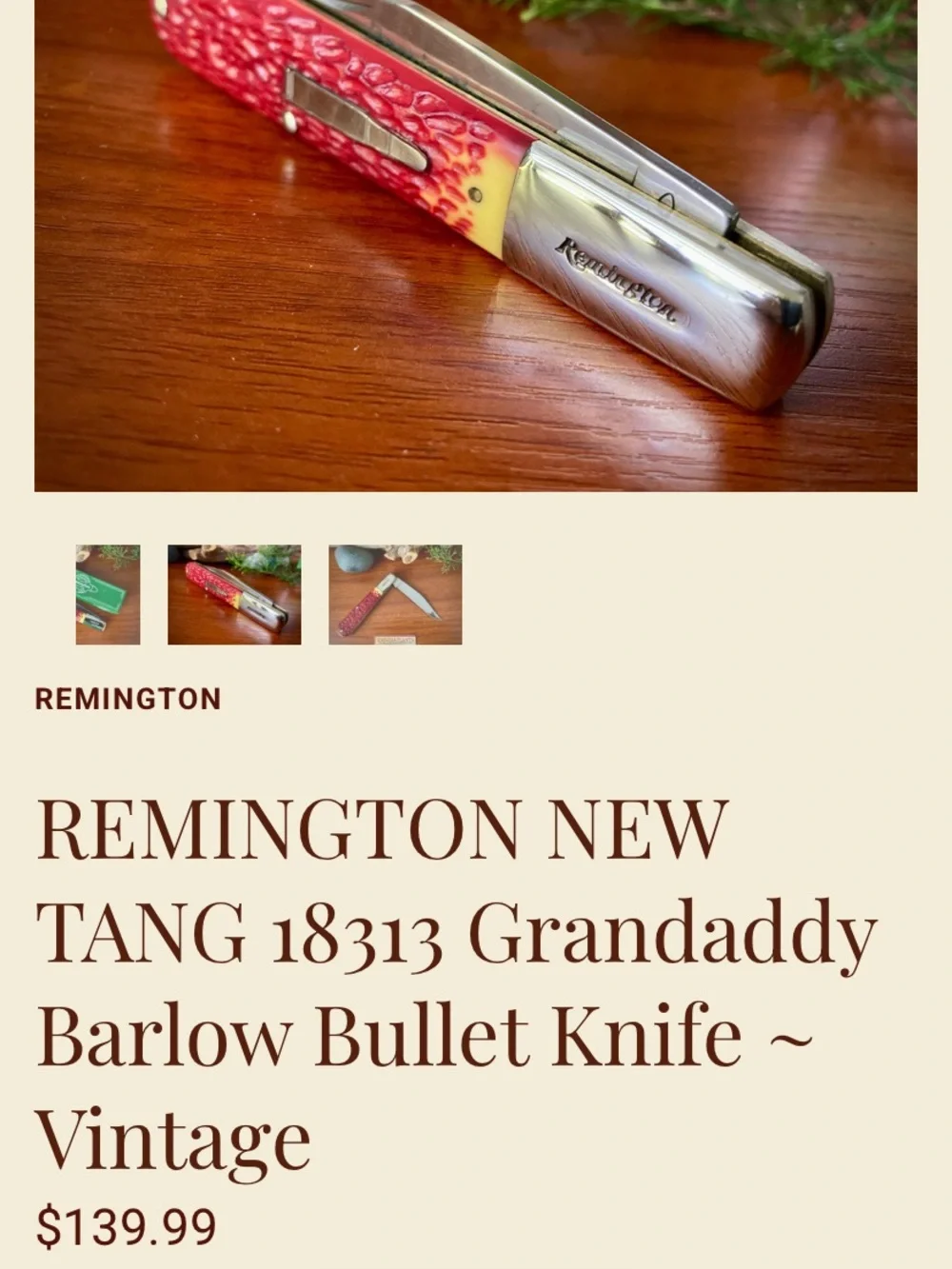 🔪Vintage🔪Remington TANG Grandaddy Barlow Bullet Knife 18313
